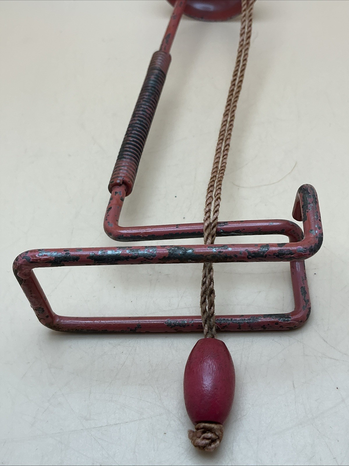Vintage Hat or Wig Display Stand, Metal, Pullback String, Store Display 1920/30s