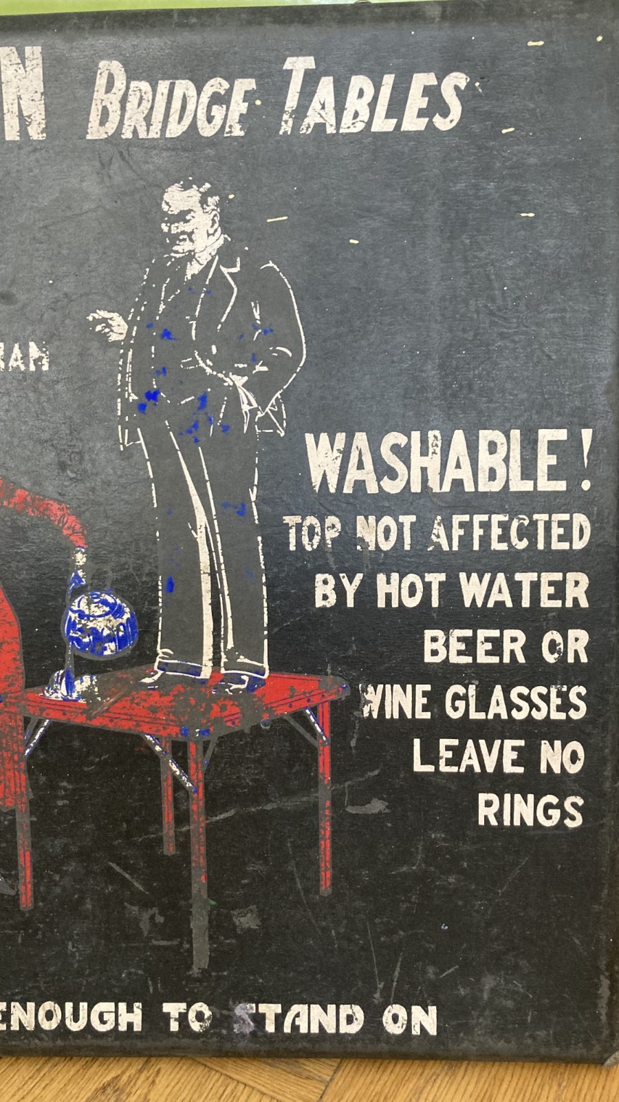 Vintage 1930’s Samson Strong Advertising Display Folding Card Table Olympia Wash