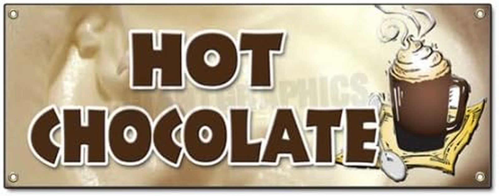 72″ HOT Chocolate Banner Sign Cocoa Flavor Maker Signs New