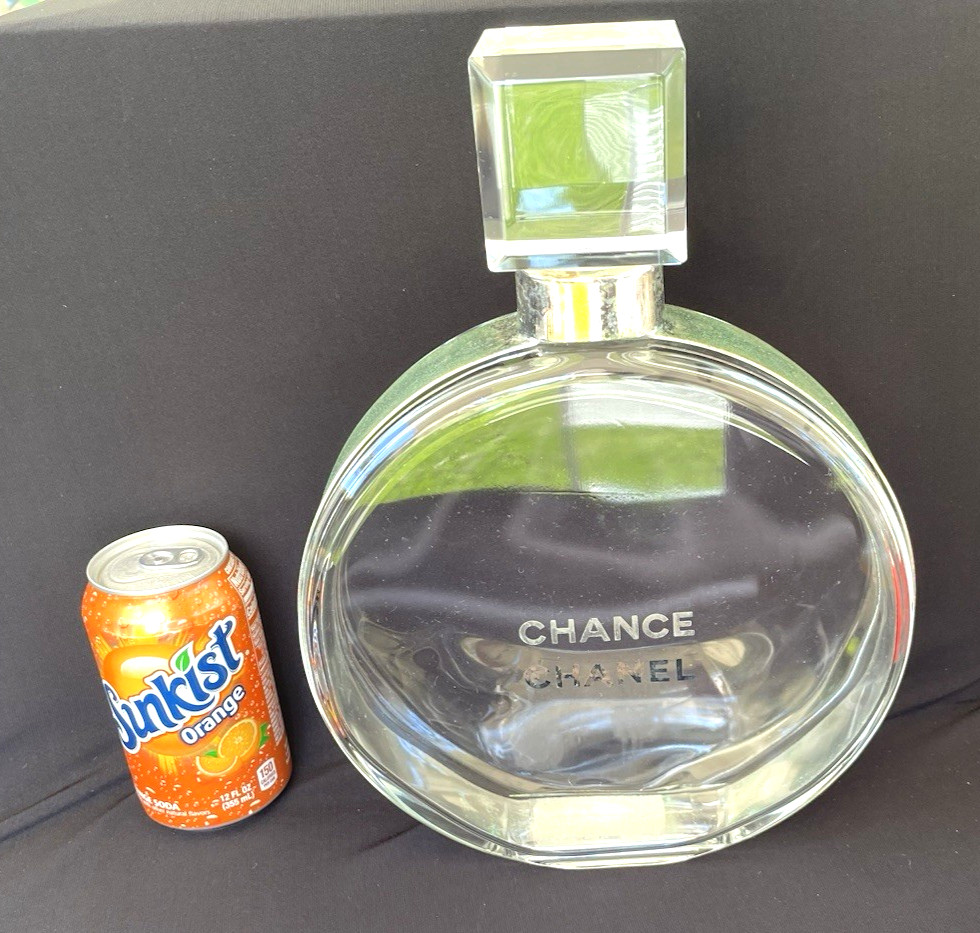 Vintage Rare CHANEL CHANCE Giant Factice Empty GLass Bottle Display 2L 67.5 FlOz