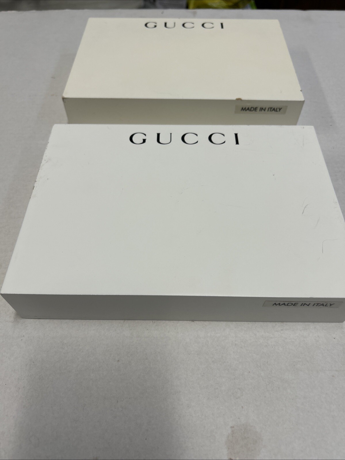 ( 2 ) GUCCI Display Countertop Platform Shelf Store Dealer Logo