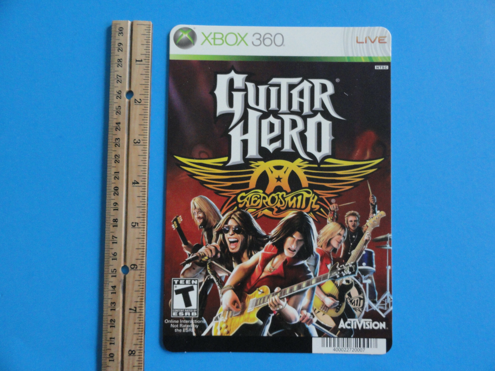XBOX 360 GUITAR HERO AEROSMITH – BLOCKBUSTER VIDEO SHELF DISPLAY BACKER CARD