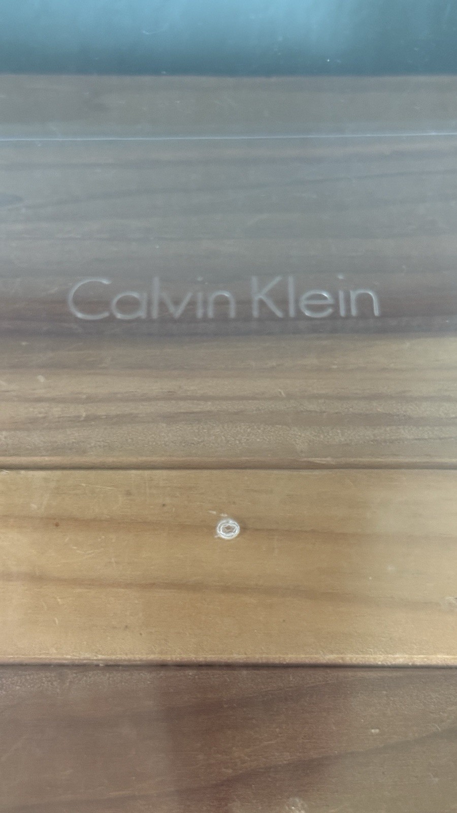 Calvin Klein Clear Acrylic Display Box Store Fixture Tray 9.75” x 9.75” x 3.3”