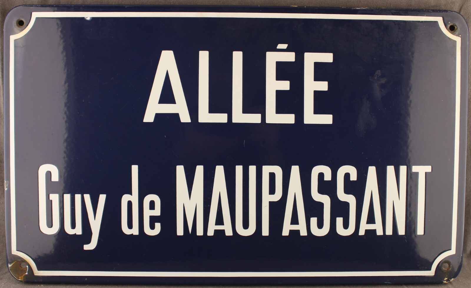 “Allée Guy de MAUPASSANT” real enamelled street plaque 40s-50s