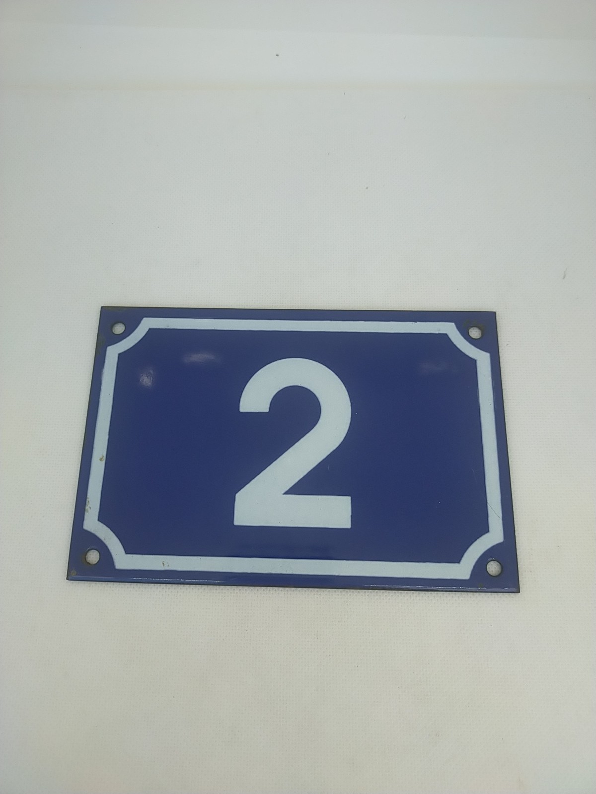 authentic enamel plaque street number 2