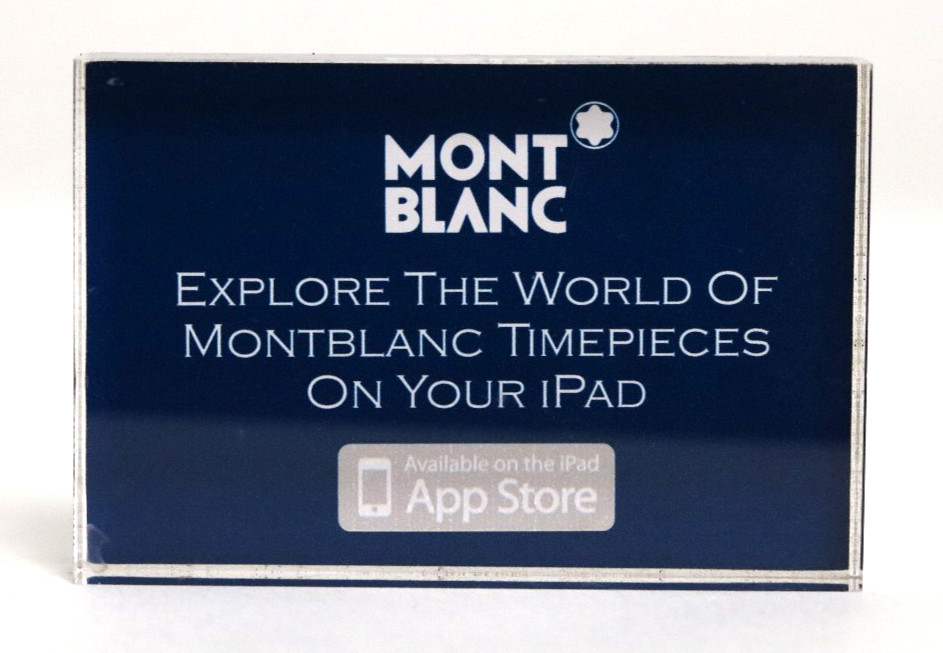 Rare Authentic Montblanc Lucite Timepieces Store Display Sign App