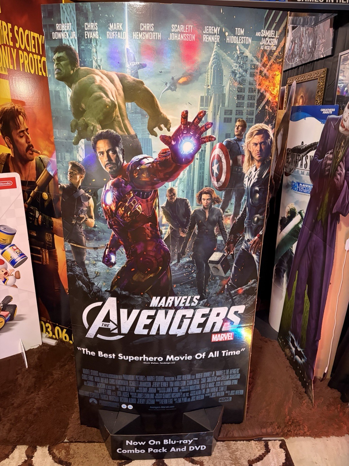 Avengers MCU DVD Release In Store Standee Display Rare Marvel Double Sided