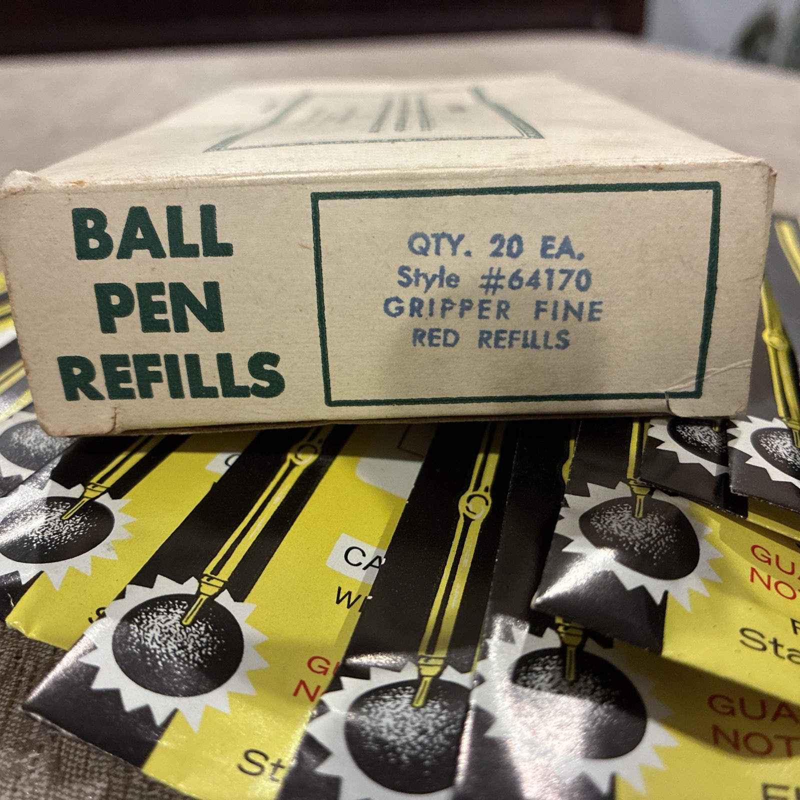 Vintage 20 Tucker Skipruf Ball Pen Refill Red Ink Carbide Ball 25 Cents NOS MIB