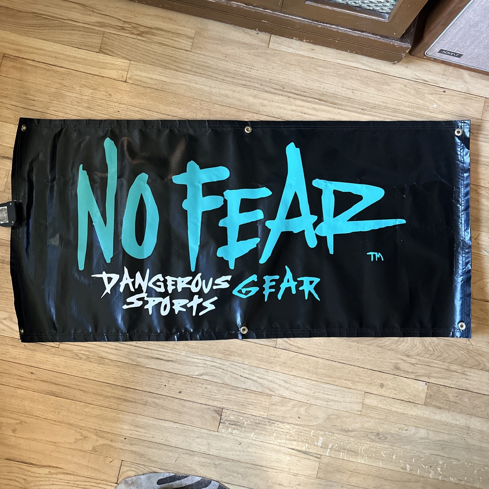 Vintage NO FEAR Clothing Retail Banner Display Dangerous Gear 90s 46”x22”