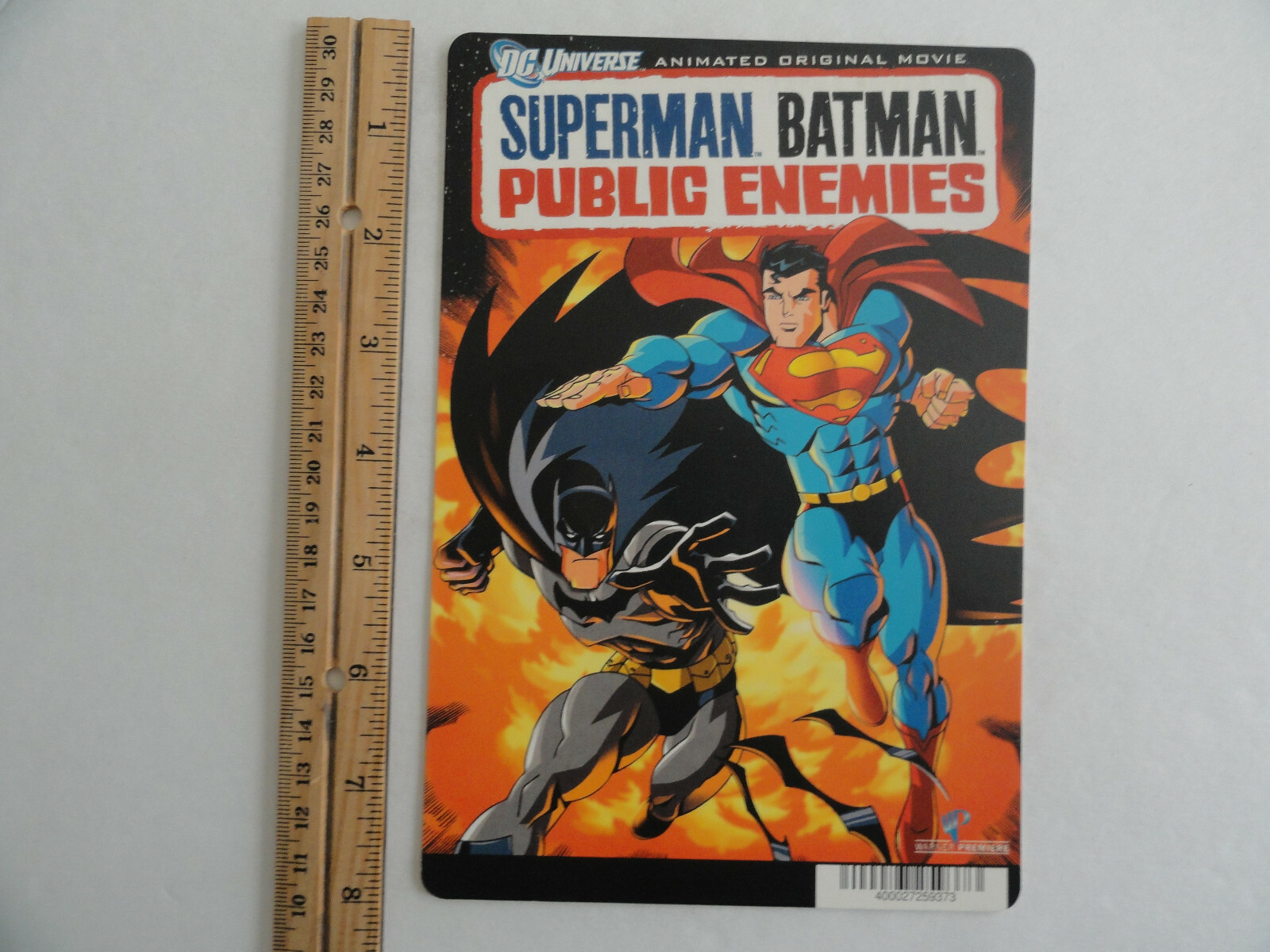 DC UNIVERSE SUPERMAN BATMAN PUBLIC ENEMIE BLOCKBUSTER BACKER CARD 5″X8″ NO MOVIE