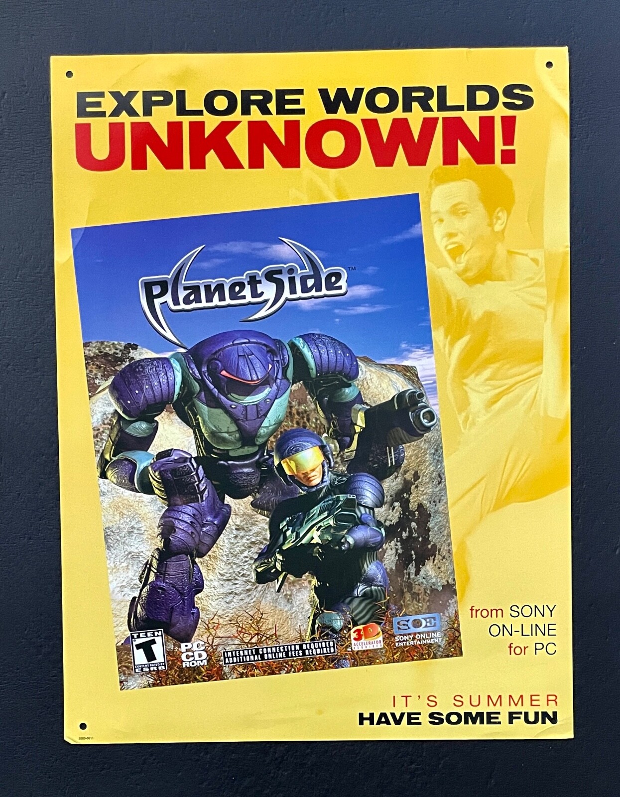 Rare Vintage PLANETSIDE Store Display PC 2003 Sony Print/Poster Promo Sign Art