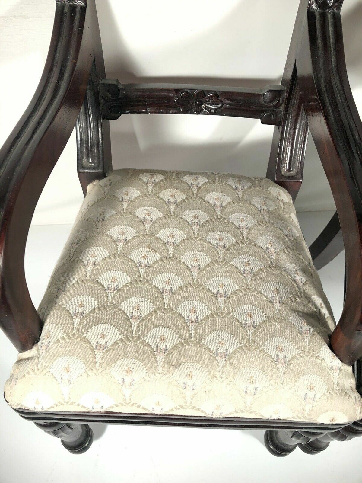 Salesman Sample Vintage Pair Matching Wood Carved Armchairs Doll Display Seats