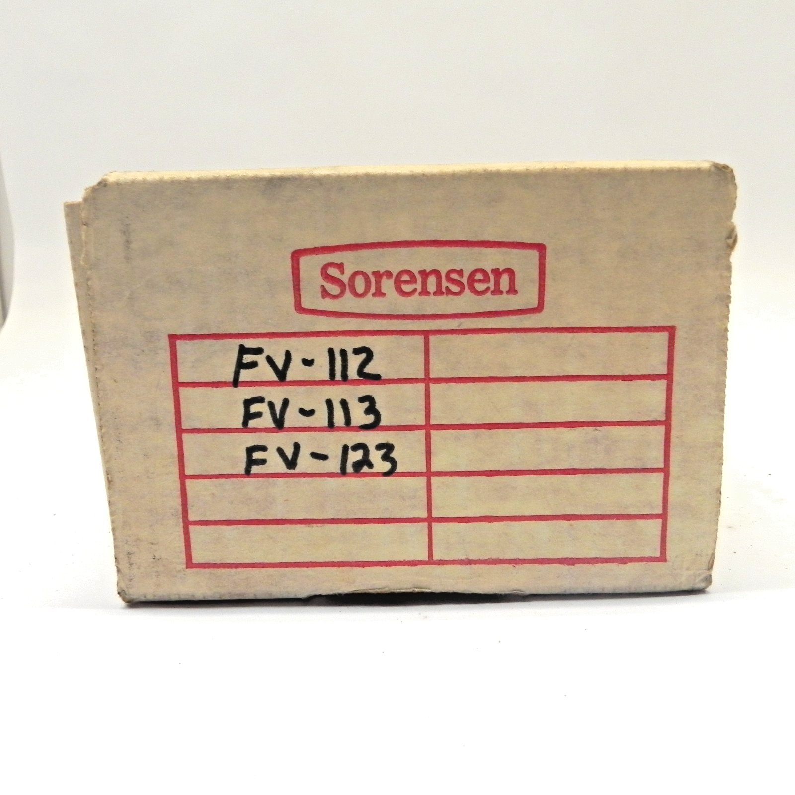 SORENSEN SERVICE STATION COMPONENTS CARDBOARD BOX EMPTY DISPLAY USED VINTAGE
