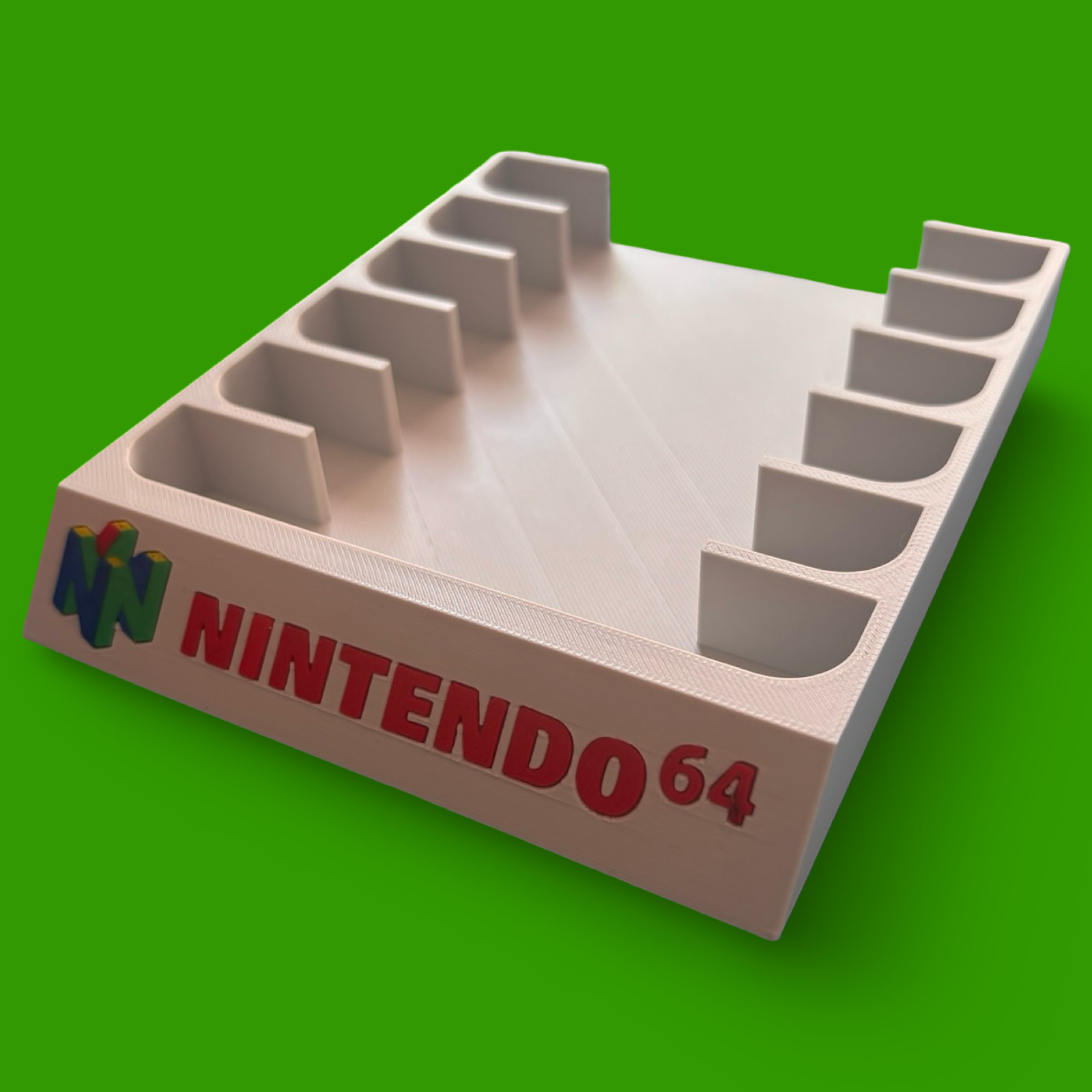 🎮 3D Printed Nintendo 64 Game Display Stand – Holds 6 Games w/ Multi-Color Logo