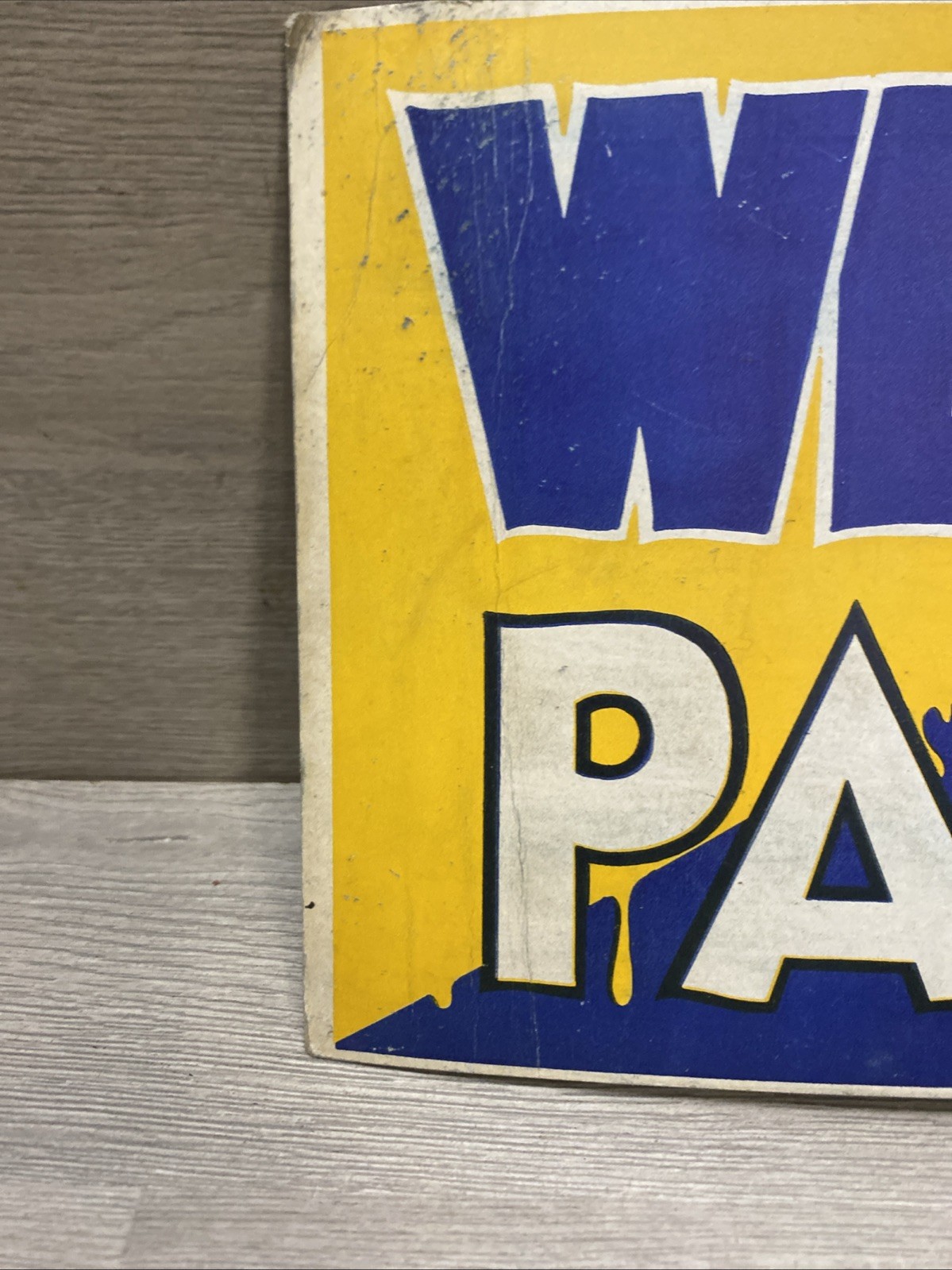 HTF Marshall-Wells Wet Paint Advertising Board Sign 11×7 Rare W/ Bucket