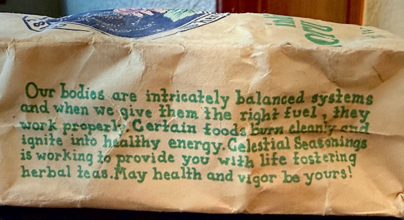 1973 Very Early Celestial Seasoning Packaging / Bag for Herbal Gotu Kola Tea