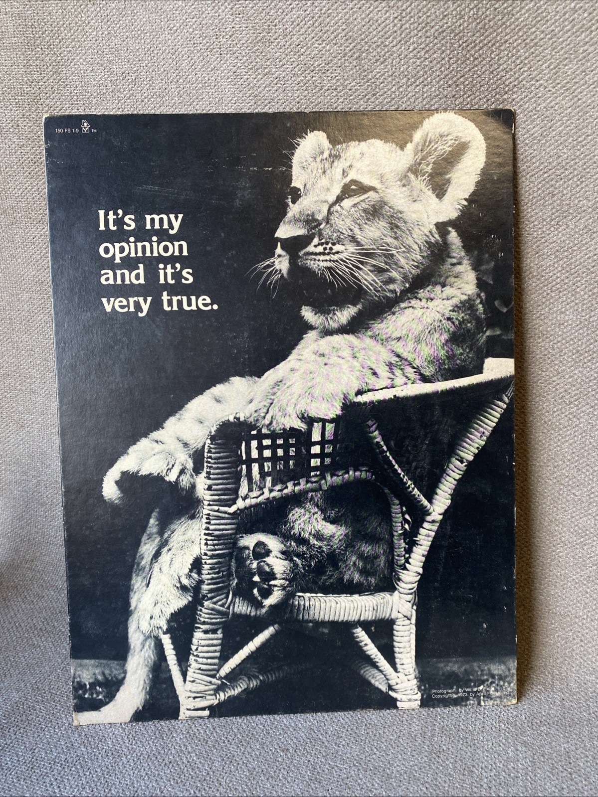 Vintage 1973 Cardboard Counter Display Sign Advertisement April House~11″x14″~