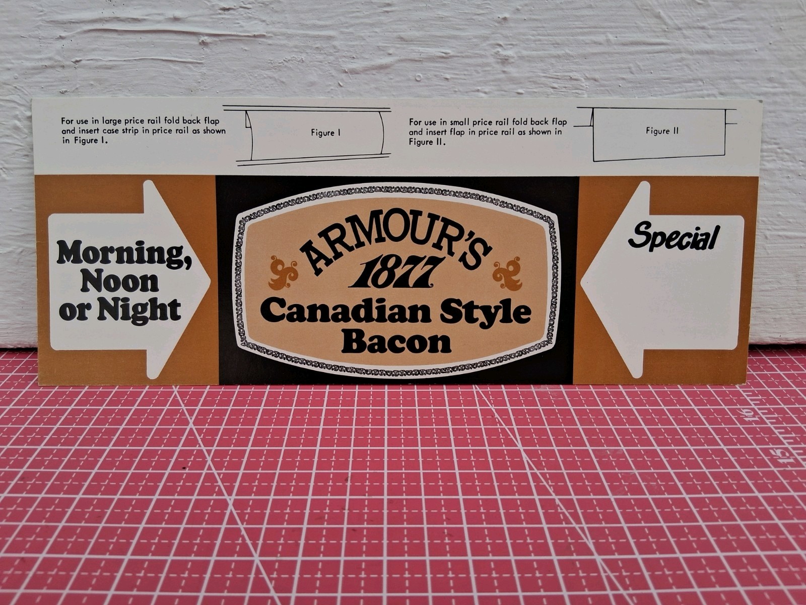 VINTAGE 1970’s Armour’s Star 1877 CANADIAN BACON Cardboard Display Advertising