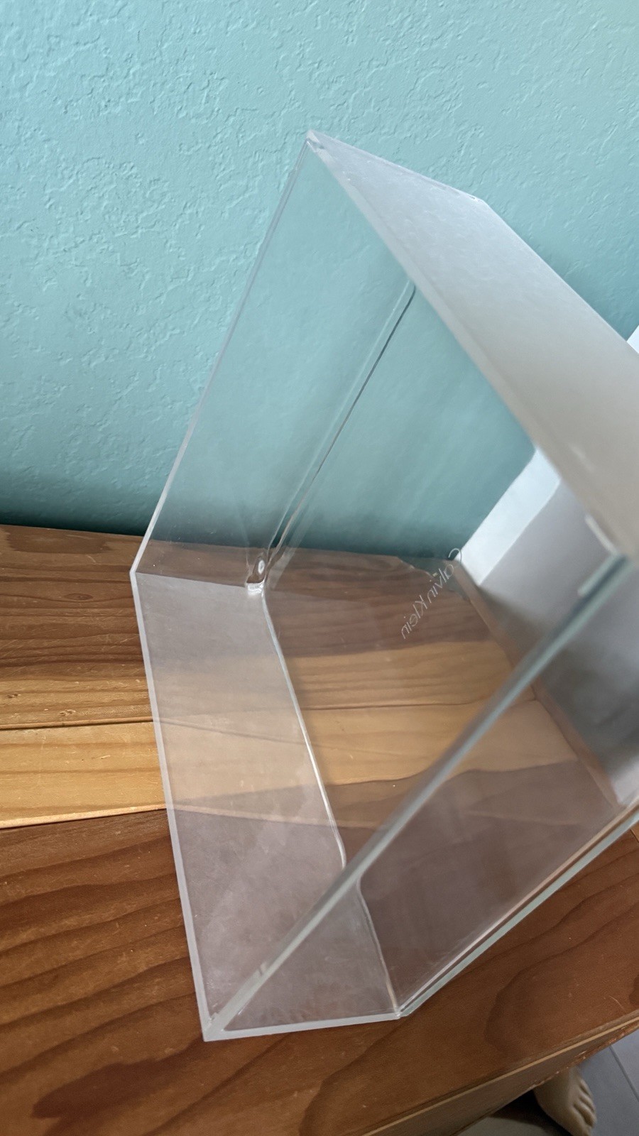 Calvin Klein Clear Acrylic Display Box Store Fixture Tray 9.75” x 9.75” x 3.3”