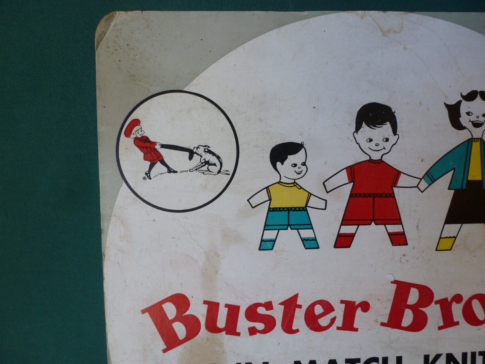 Vintage Buster Brown Mix ‘Match Knitwear Cardboard Counter Top Stand Up Sign