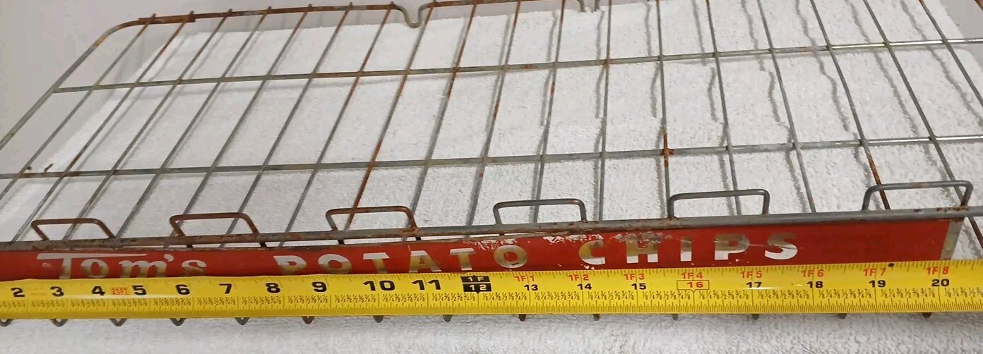 Vintage Tom’s Snack Display Steel Wire Shelf