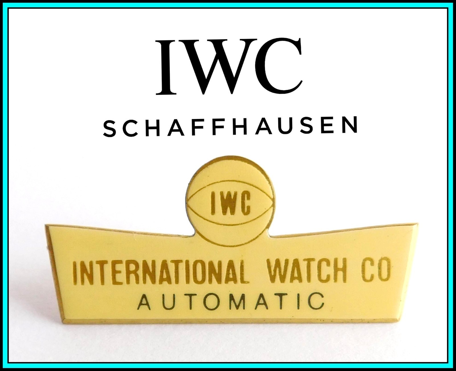 IWC – RARE VINTAGE 1960’s IWC Enameled WINDOW SHOP DISPLAY SIGN: “Automatic”