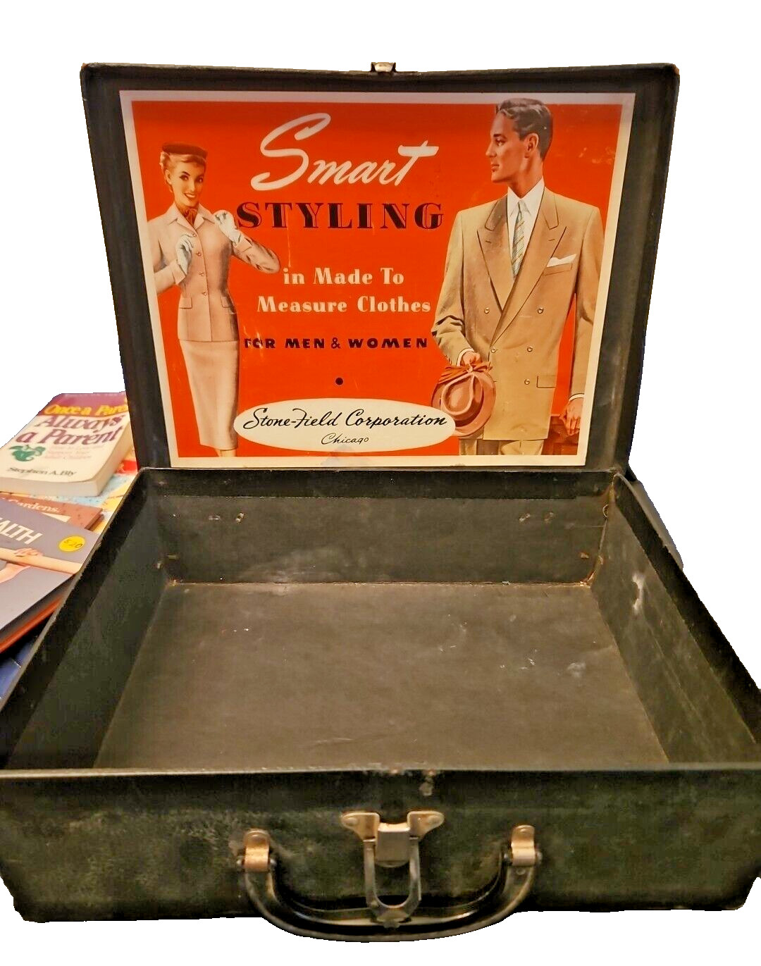 Antique Salesman Sample Case Stone-Field Corp. Advertising Garments ~ Chicago