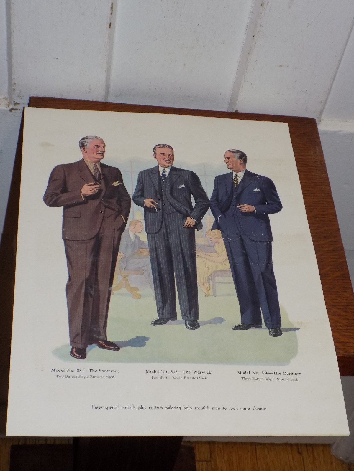 Vintage Men’s Cardboard Fashion Store Display Sign