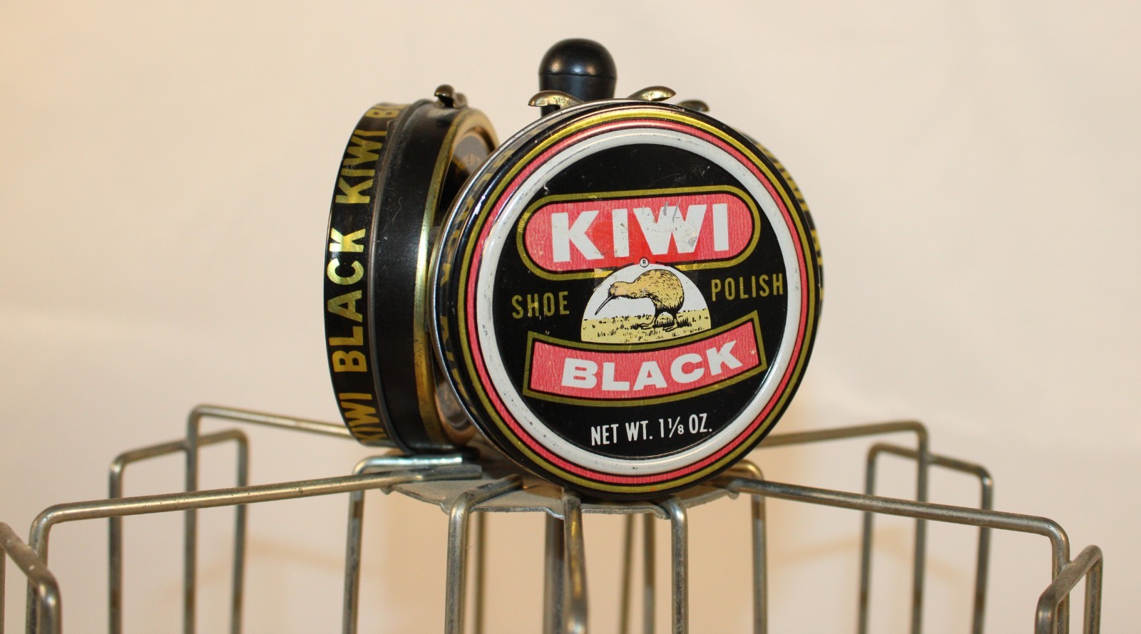 Vintage Metal Kiwi Boot Polish Holder Spinning Store Display Rack Advertising