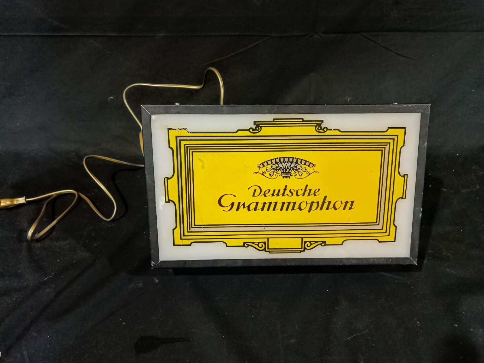 Antique Deutsche Grammophon Neon Light Sign 1970s 900s Advertising Sign