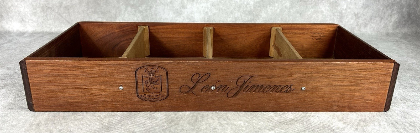 Leon Jimenes Cigar Countertop Wooden Tray Or Shelf Store Display Tobacco Ads