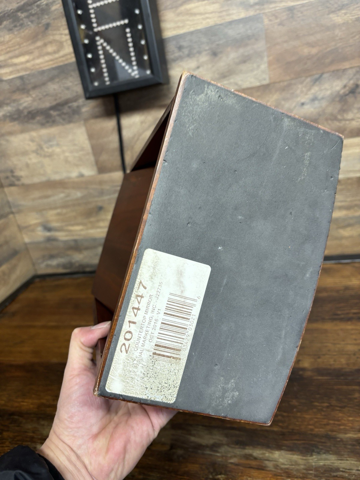 Maui Jim Countertop Wood Mirror Rare Store Marketing 14″ tall
