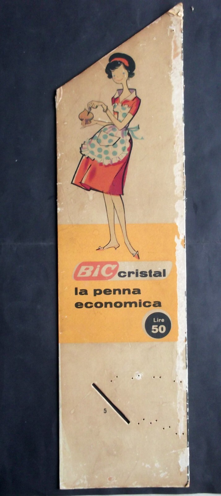 BIC CRYSTAL PEN 60s/70s Advertising Bench Display Cardboard Rare