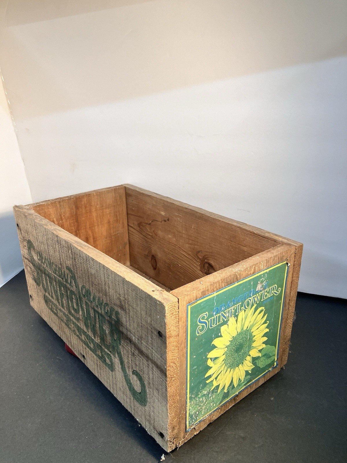 Vintage Orangedale Oranges Sunflower Wooden Display Crate Advertising