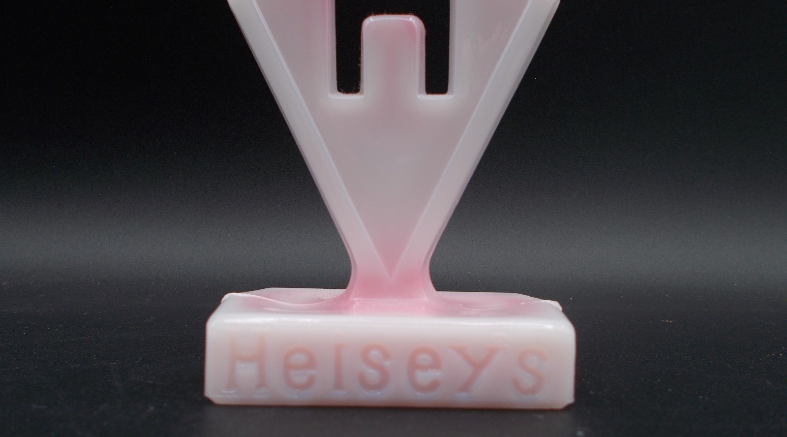 Rare Fenton Helsey Pink Rosalene Glass Rectangular Dealer Display Logo Sign