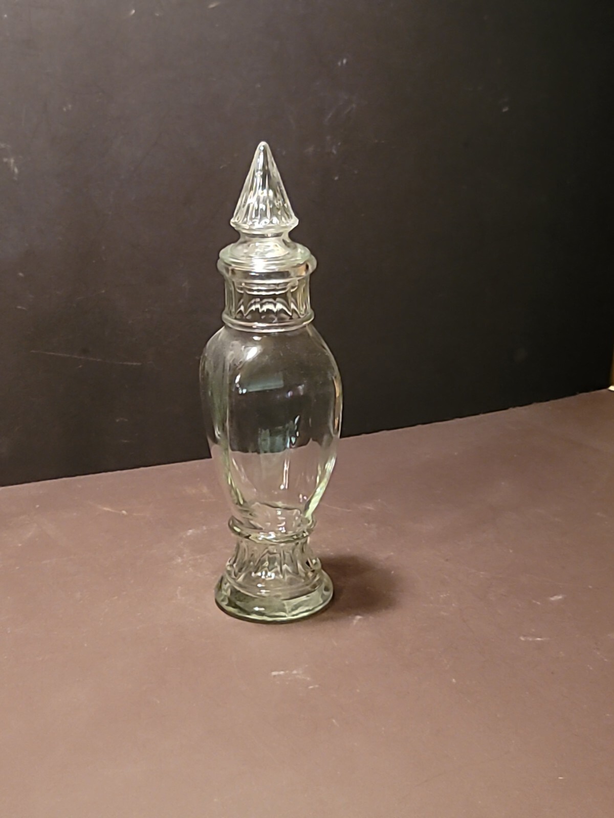 Vintage Drug Store Apothecary Jar Spike Stopper Ribbed Bands Storage #2