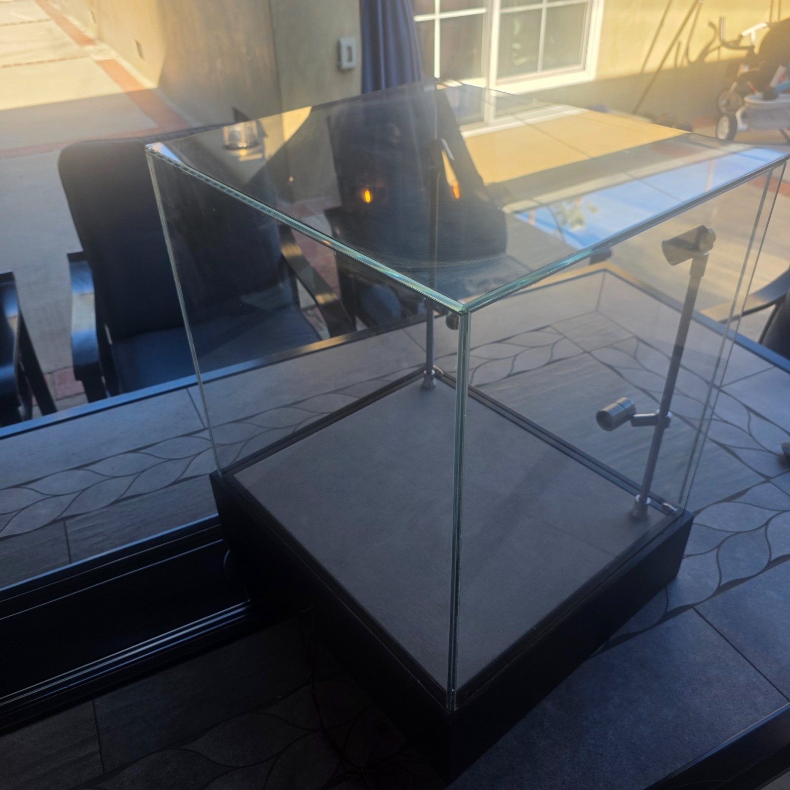 Custom Made Glass Pullout Jewelry Counter Display Case Wood Base Lights Lugano