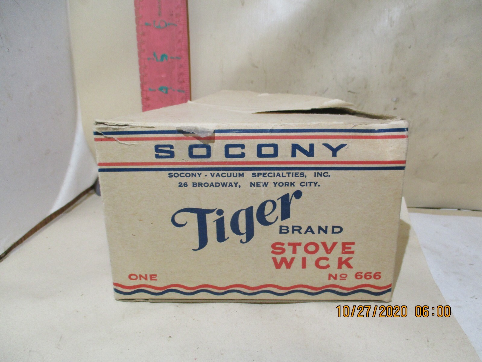NEW OLD STOCK , SOCONY TIGER BRAND STOVE WICK NUMBER 666 – FOR OIL STOVES