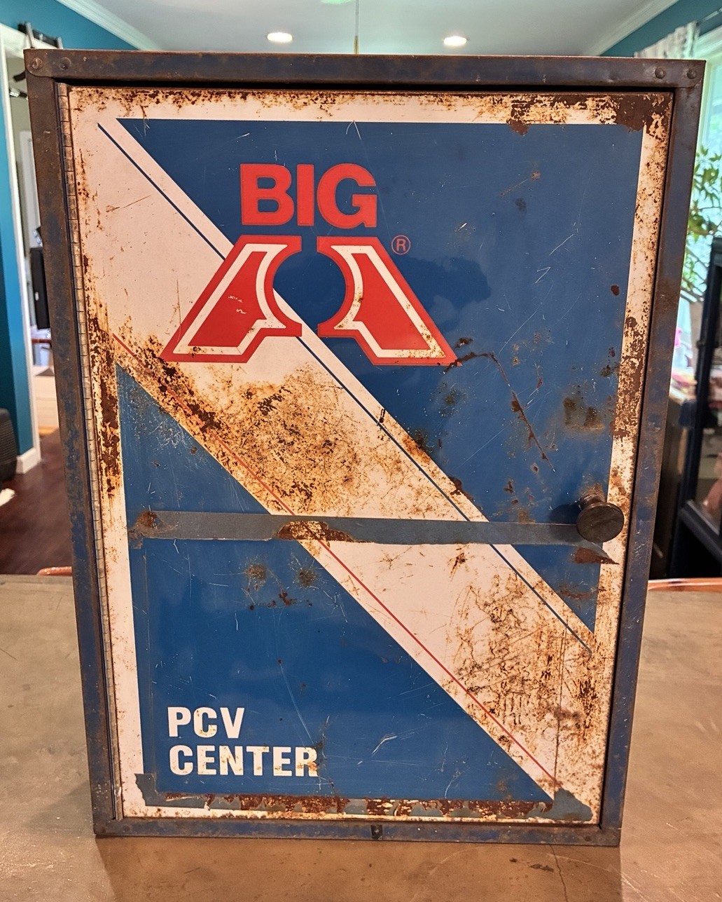 VTG Big A Auto Parts service department metal display cabinet PVC Parts READ**