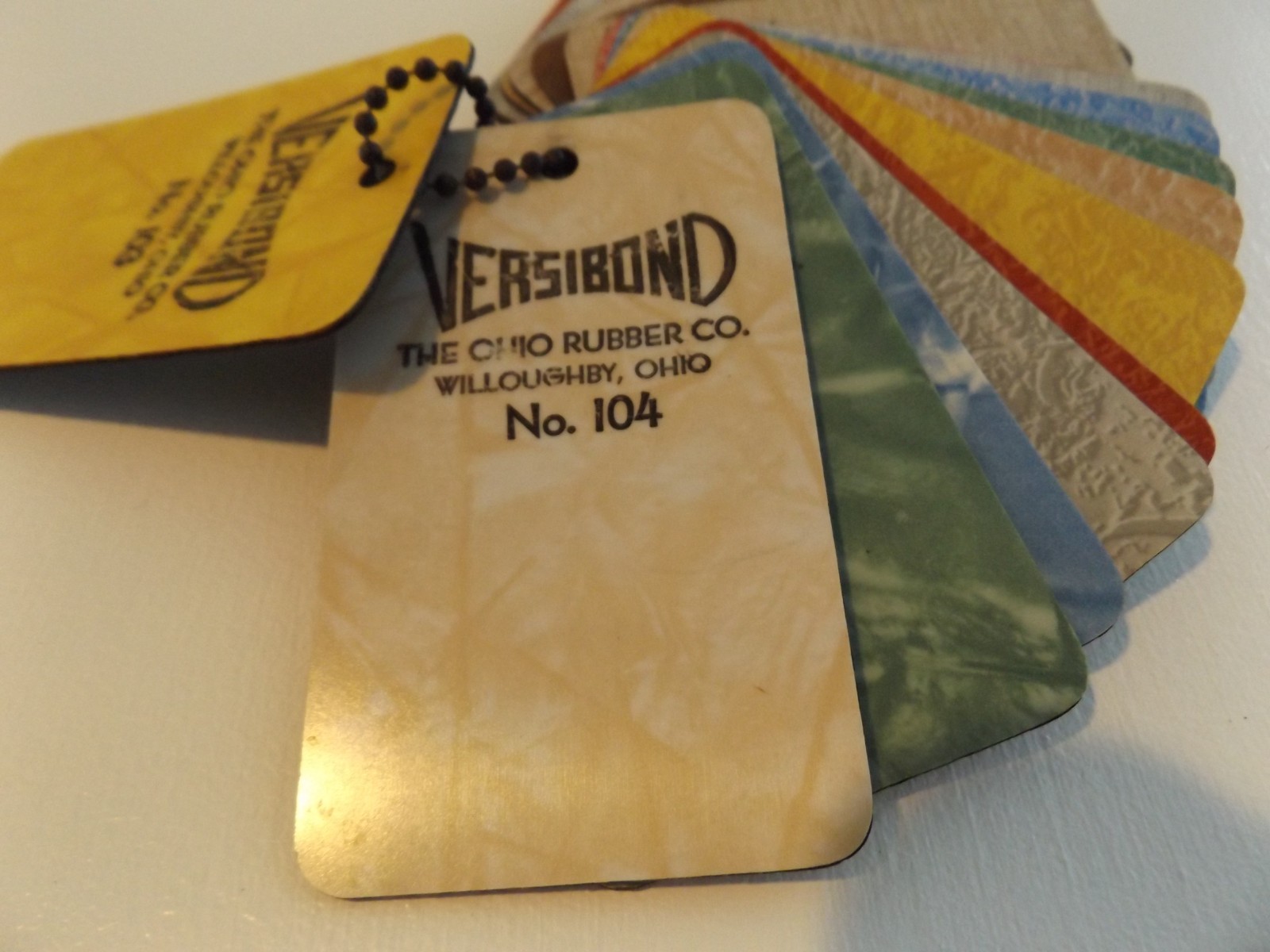 VINTAGE MCM SALESMAN SAMPLE VERSIBOND OHIO RUBBER COMPANY WILLOUGHBY OHIO