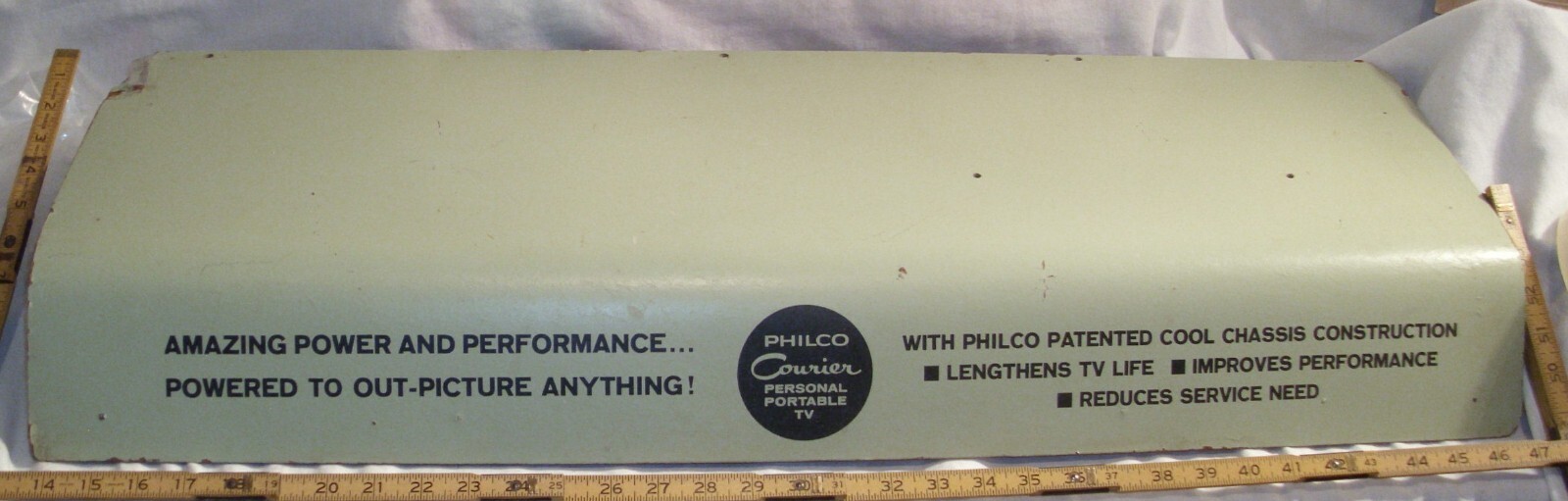 PHILCO COURIER PERSONAL PORTABLE TELEVISION STORE DISPLAY STAND 1960s