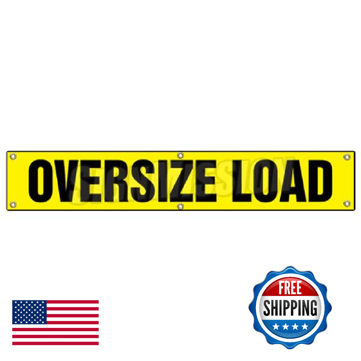 72″ Oversize Load Banner – Heavy Duty Vinyl Truck Trailer Safety Sign