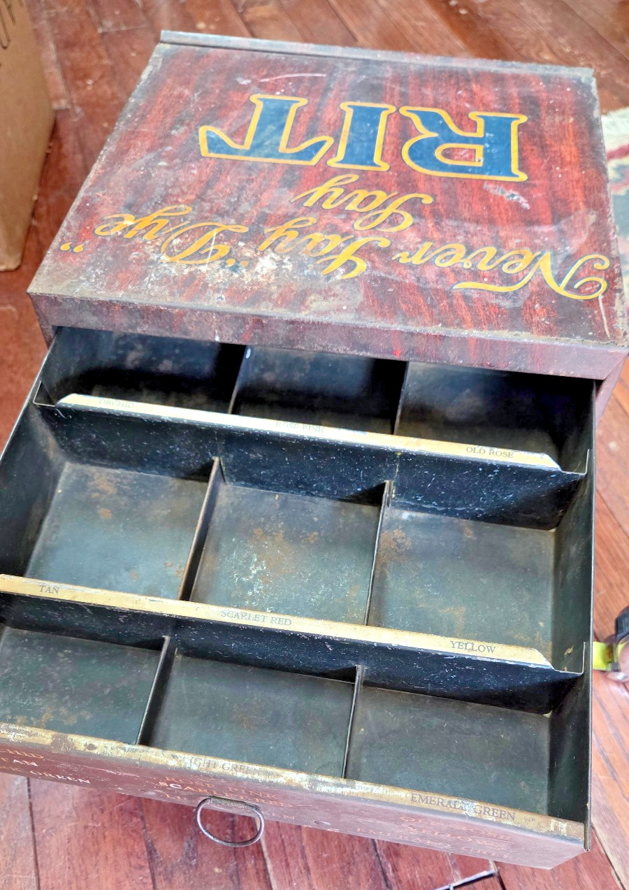 Vintage Rit Dye General Country Store Advertising Display Cabinet W/ Drawers