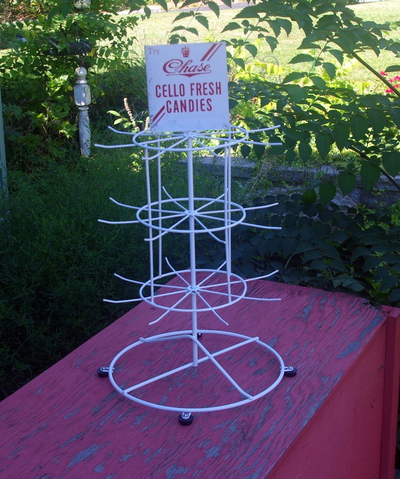 Rare Vintage Chase Cello Fresh Candies Circular Display Rack