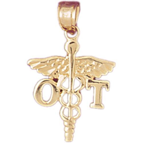 OT Medical Sign Charm Pendant 14k Gold (1.1 Grams)