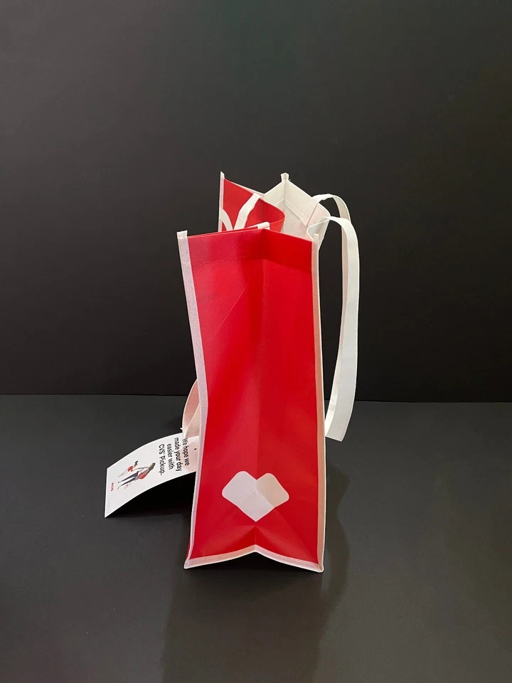 Official CVS Large Red & White Tote Shopping Bag Heartbeat Logo Reusable New Tag