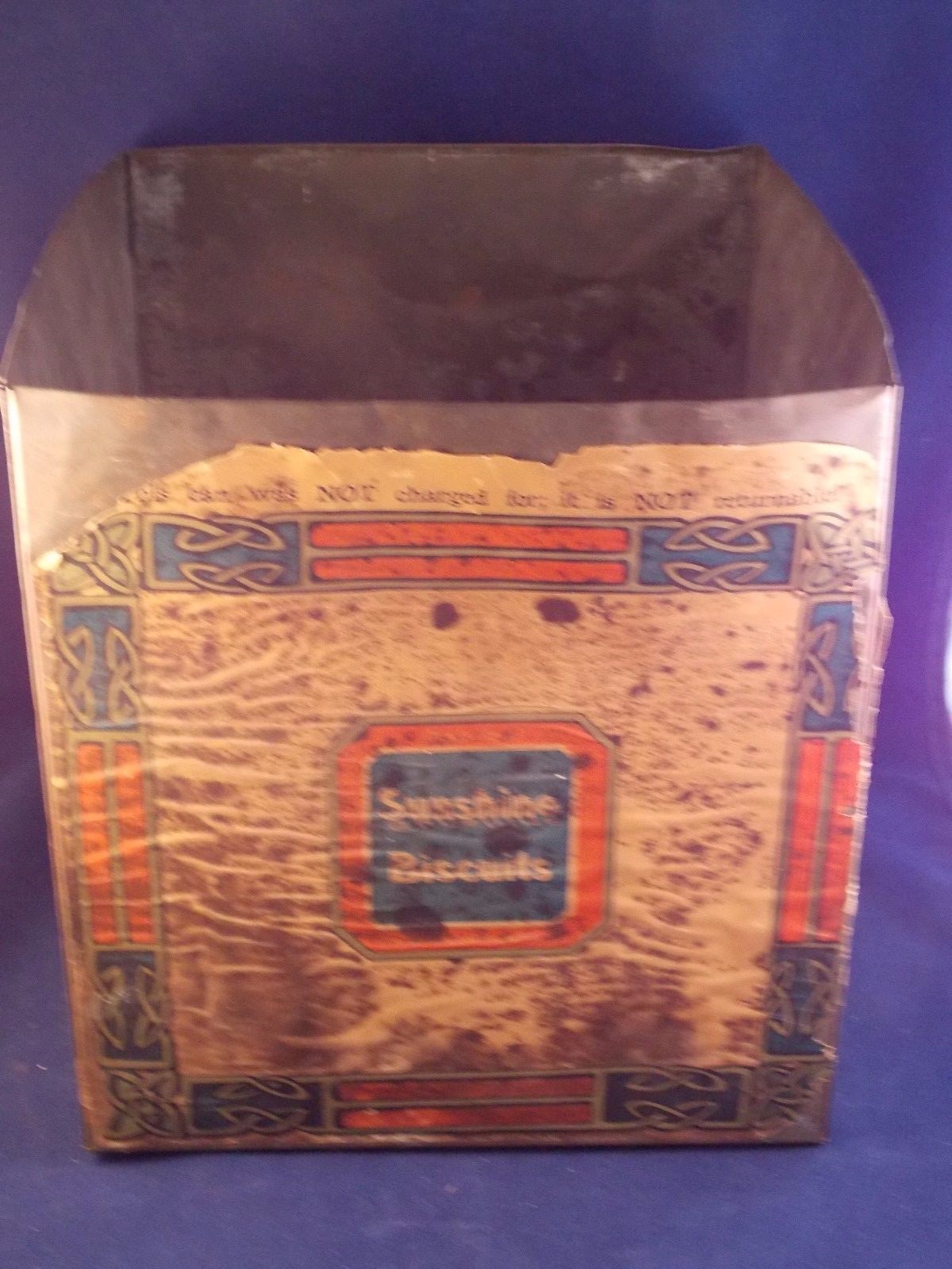 ANTIQUE SUNSHINE AFTERNOON TEA VANILLA BISCUITS TIN WITH ORIGINAL LABELS