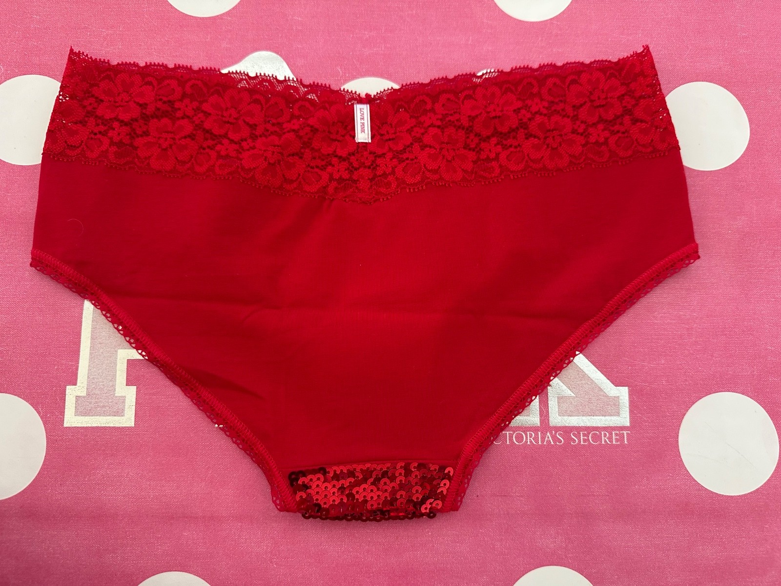 New Limited edition Victoria’s Secret PINK Extra Low Rise Hipster Red Size S