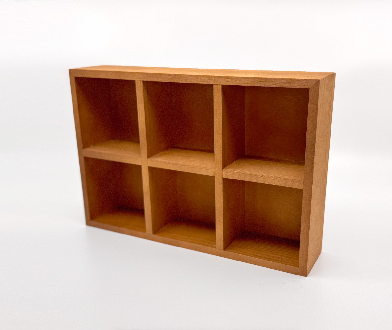 Mini Display Shelf 6 Cubby Wood Wall Shelf for Mini Figures & Collectibles