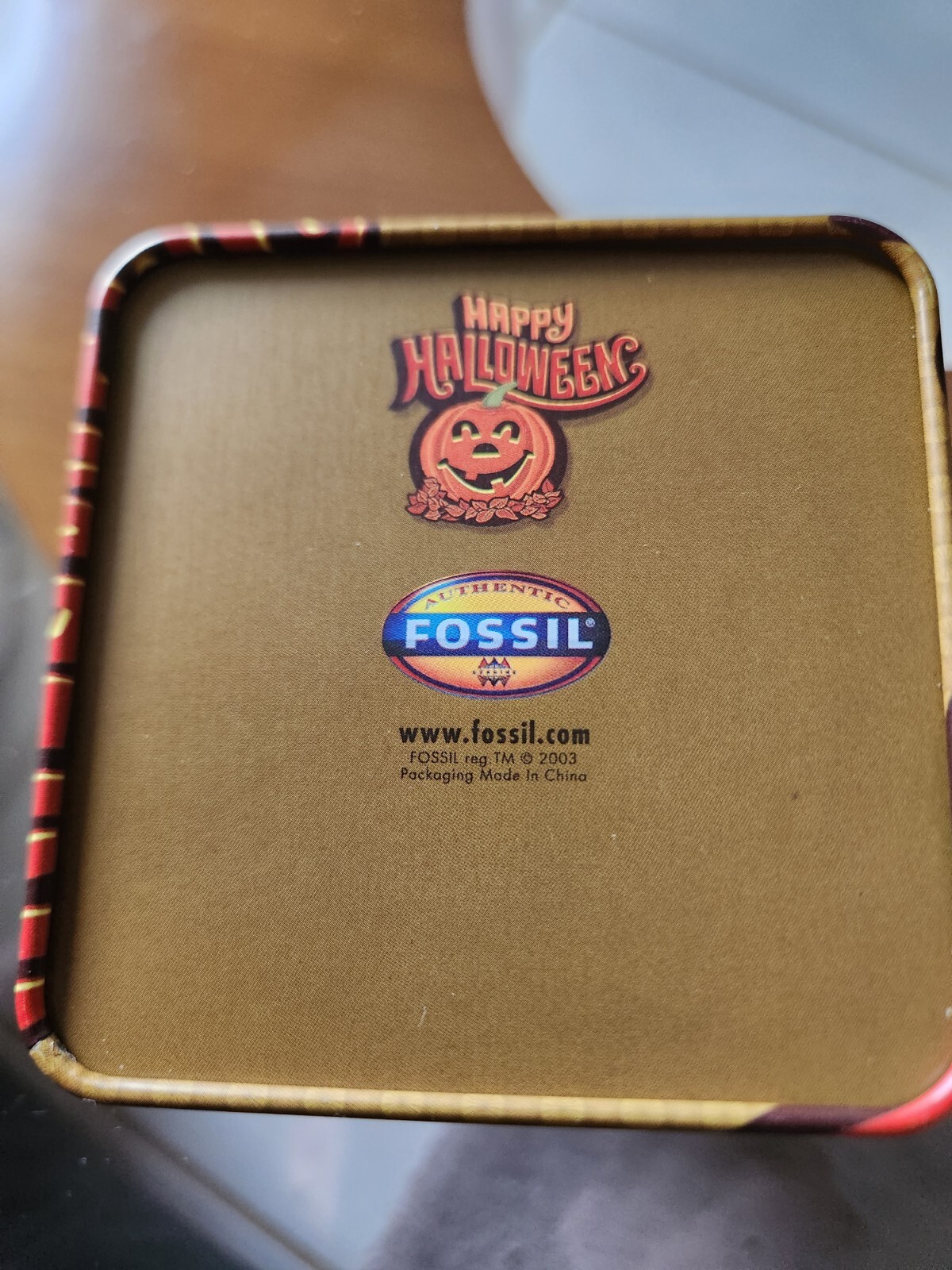 VINTAGE FOSSIL HALLOWEEN WATCH TIN FROM 90s RARE NEVER USED GREAT DISPLAY ITEM